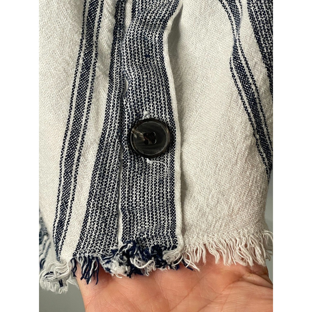 a.n.a Women's Sleeveless Stripe Button Side Tank Top Size 1X Lagenlook Coastal - Picture 3 of 9